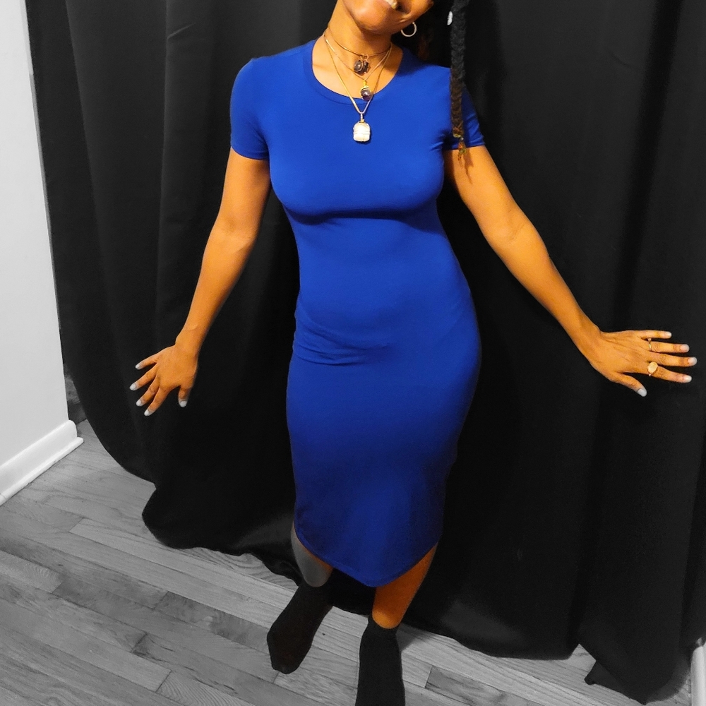 Electric blue midi xsmall dress